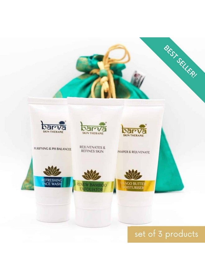 Barva Home Spa Facial Kit, Contains Face Wash, Face Scrub & Mango Butter Moisturizer, Skin Care Essentials, Suits All Skin Types, 150 Grams - Image 2