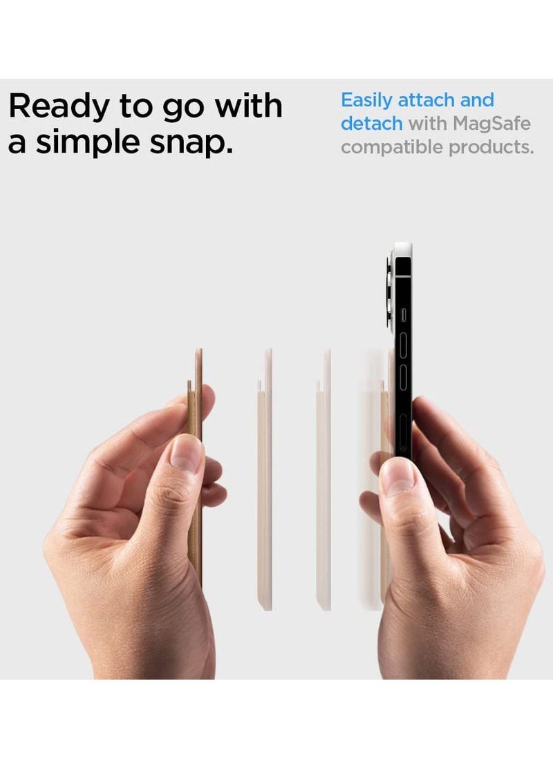 Spigen Valentinus (MagFit) Magnetic Wallet Card Holder (2 Cards) MagSafe Compatible with iPhone 16, iPhone 15, iPhone 14, iPhone 13 and iPhone 12 Models - Brown  - Image 3
