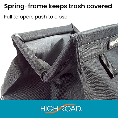 High Road TrashStash Hanging Car Garbage Bag with Push-Close Lid and Waterproof Bin for Car, SUV and Truck Seat Backs - Holds 3 Gallons of Car Trash (Black) - Image 3