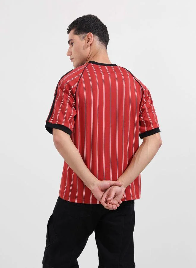 شركة المرآب الهندية Men Relaxed Fit Printed Crew Neck Half Sleeves T-Shirt