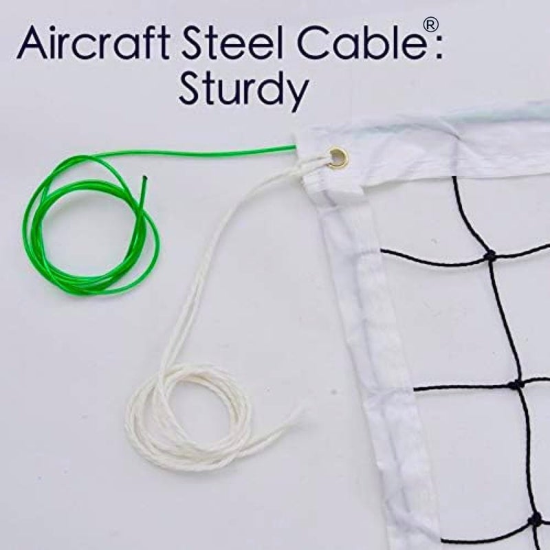 IQSTRP Professional Volleyball Net Outdoor with Aircraft Steel Cable, Heavy Duty VolleyballNet for Backyard, 32x3FT Portable Volleyball Nets for Pool Schoolyard Beach, Badminton/Pro VolleyballNets Set - Image 3