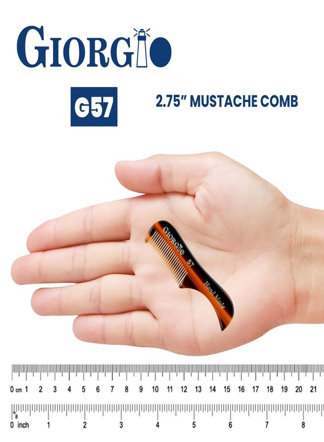 Giorgio G57 Extra Small Men's Fine Tooth Beard and Mustache Comb for Facial Hair Grooming and Styling. Wallet Pocket Comb Beard Comb for Men, Handmade, Saw-Cut and Hand Polished - Image 3