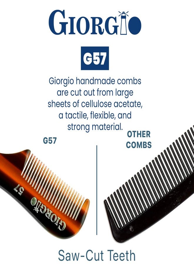 Giorgio G57 Extra Small Men's Fine Tooth Beard and Mustache Comb for Facial Hair Grooming and Styling. Wallet Pocket Comb Beard Comb for Men, Handmade, Saw-Cut and Hand Polished - Image 5
