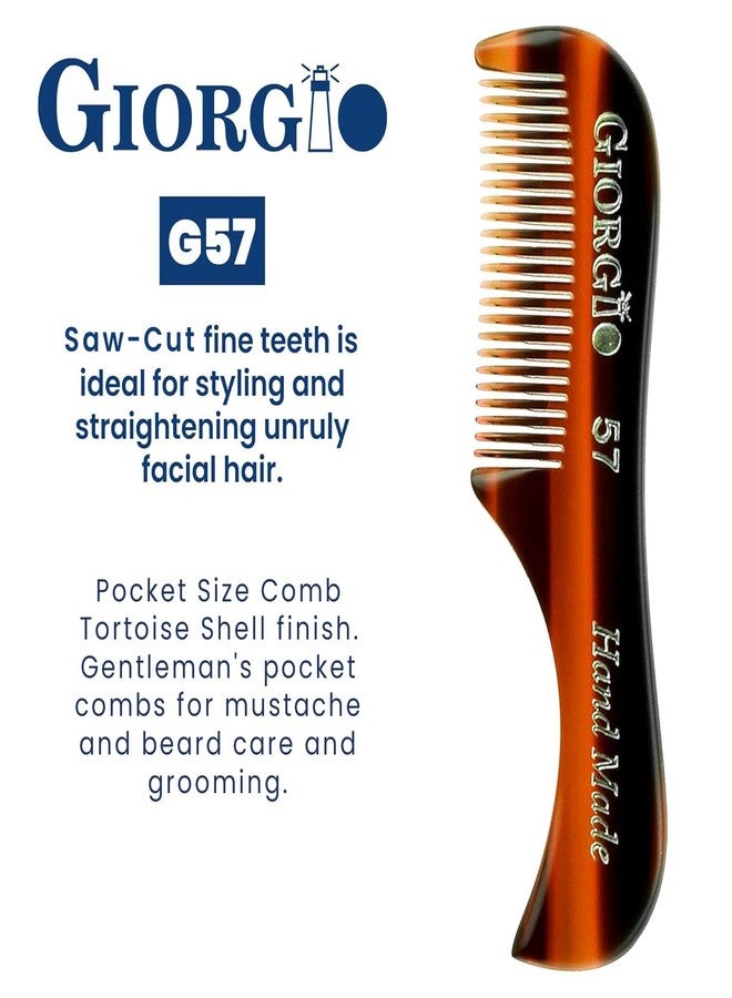 Giorgio G57 Extra Small Men's Fine Tooth Beard and Mustache Comb for Facial Hair Grooming and Styling. Wallet Pocket Comb Beard Comb for Men, Handmade, Saw-Cut and Hand Polished - Image 4