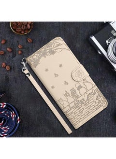 erorex Case For Xiaomi Redmi 13C 4G/5G/13R 5G Cat Embossing Pattern Leather Phone Case with Lanyard  - Image 2