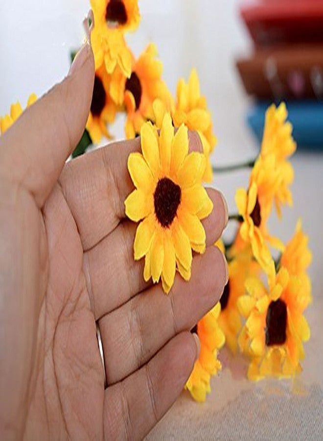 Artfen Artificial Sunflower 2 Bouquet Artificial Flowers Fake Sunflowers Floral Decor Bouquet Home Hotel Office Wedding Party Garden Craft Art Decor 13 inch - Image 4