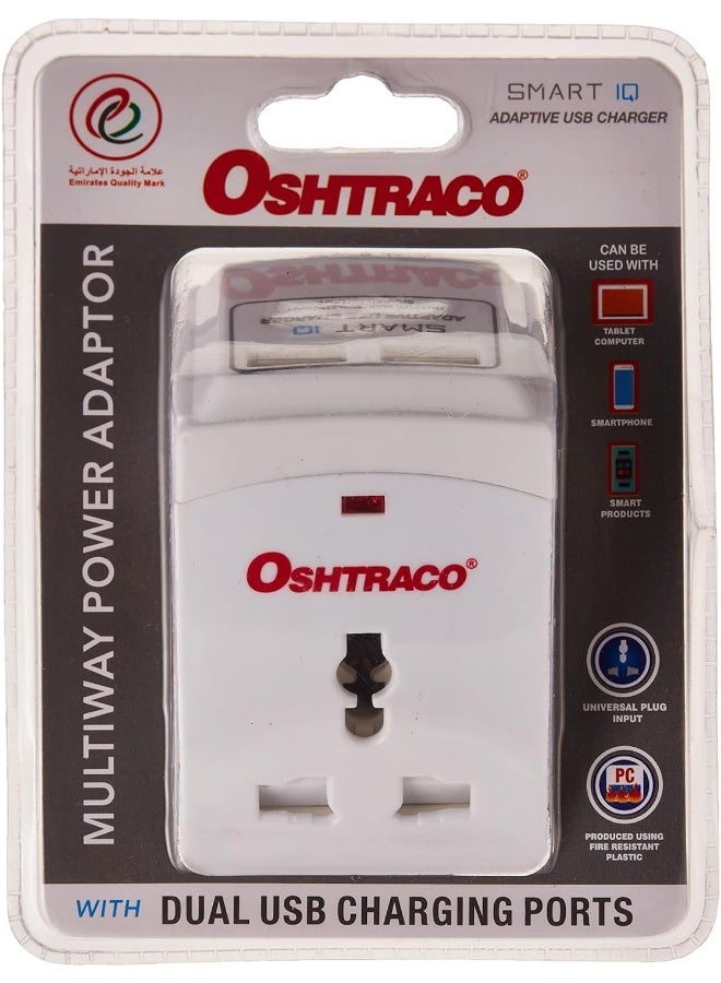 OSHTRACO محول طاقة أوشتراكو متعدد الاتجاهات مع منفذي شحن USB مزدوجين - Image 1