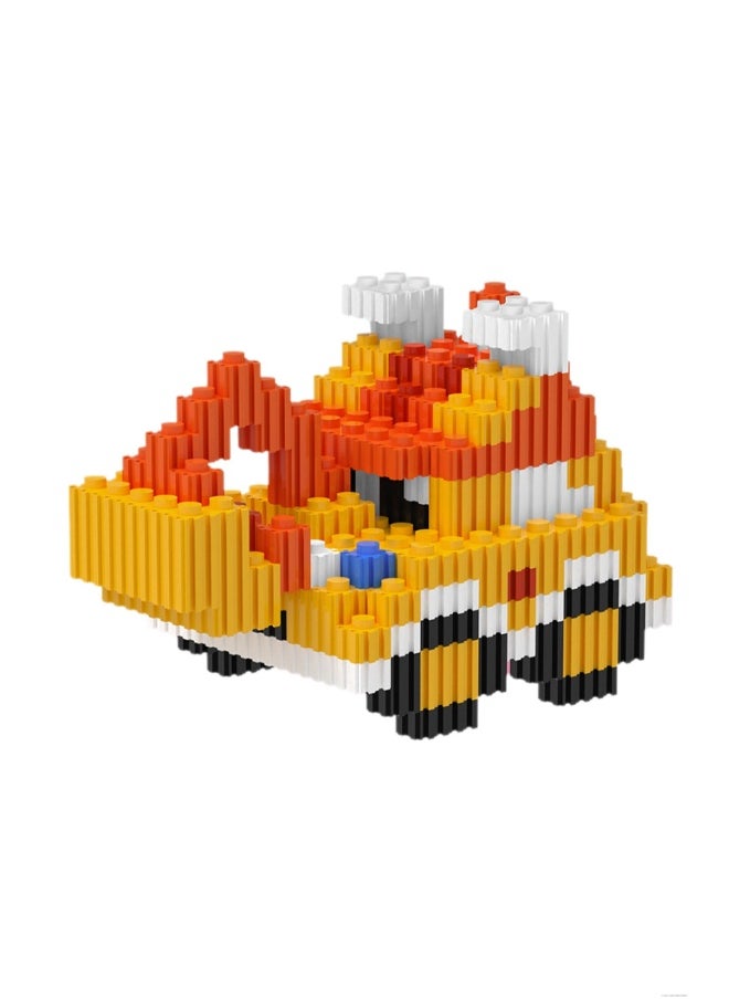 Miniature Small Particle Puzzle Building Blocks Gift Children's Educational Toy Puzzle (Yellow Excavator)  - Image 1