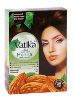 VATIKA Henna Hair Colour 100% Grey Coverage No Ammonia Brown 60grams  - Image 1