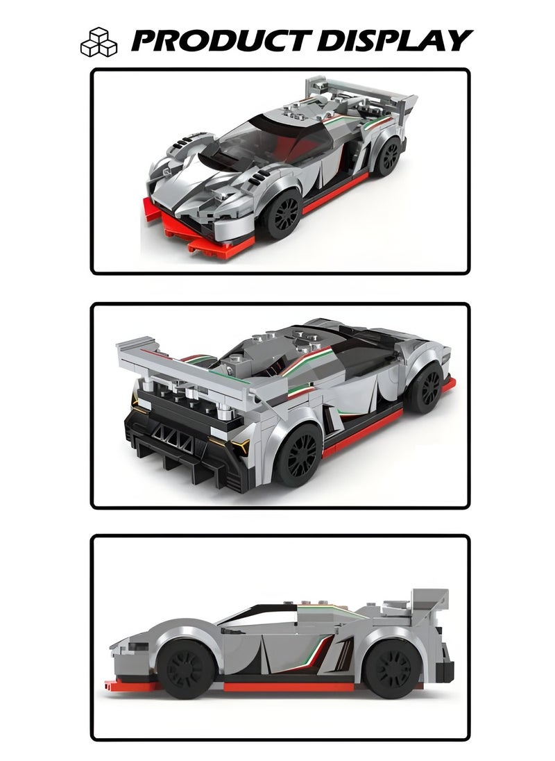 DECOR SOUQ 403 Pcs Lamborghini Veneno Racing Sports Car Building Blocks Set – DIY Construction Kit for Kids & Adults, Educational STEM Toy, Compatible with Major Brands, Gift for Boys Age 6+, High-Speed Supercar Model with Detailed Design – Creative Play Engineering Set for Learning & Fun  - Image 3