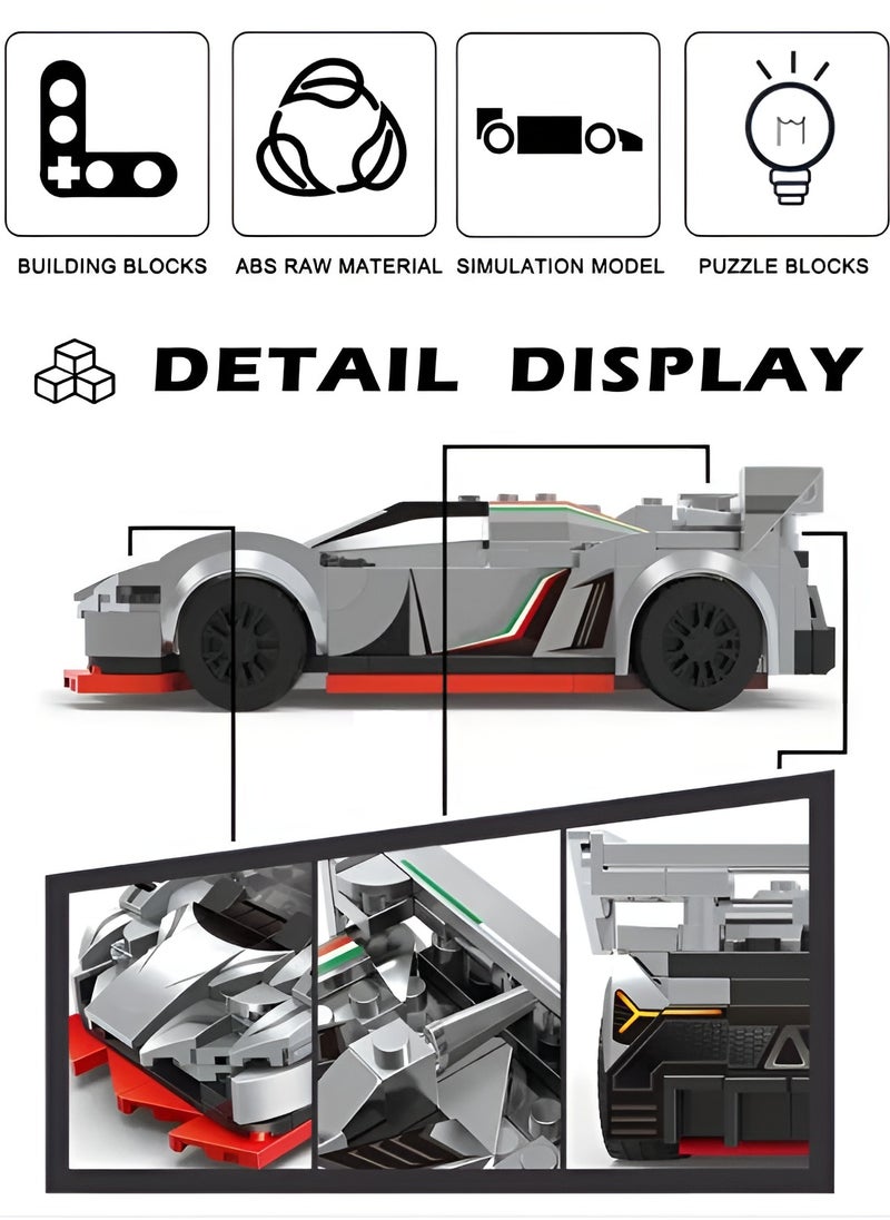 DECOR SOUQ 403 Pcs Lamborghini Veneno Racing Sports Car Building Blocks Set – DIY Construction Kit for Kids & Adults, Educational STEM Toy, Compatible with Major Brands, Gift for Boys Age 6+, High-Speed Supercar Model with Detailed Design – Creative Play Engineering Set for Learning & Fun  - Image 1