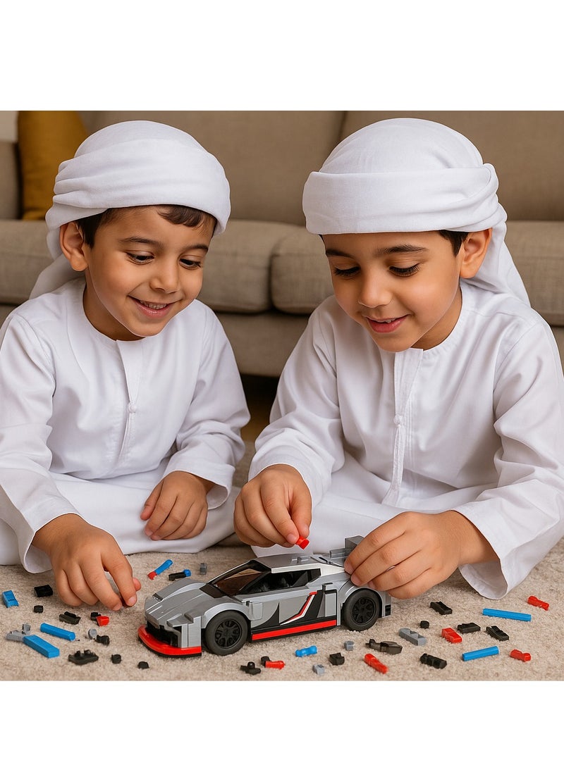 DECOR SOUQ 403 Pcs Lamborghini Veneno Racing Sports Car Building Blocks Set – DIY Construction Kit for Kids & Adults, Educational STEM Toy, Compatible with Major Brands, Gift for Boys Age 6+, High-Speed Supercar Model with Detailed Design – Creative Play Engineering Set for Learning & Fun  - Image 2