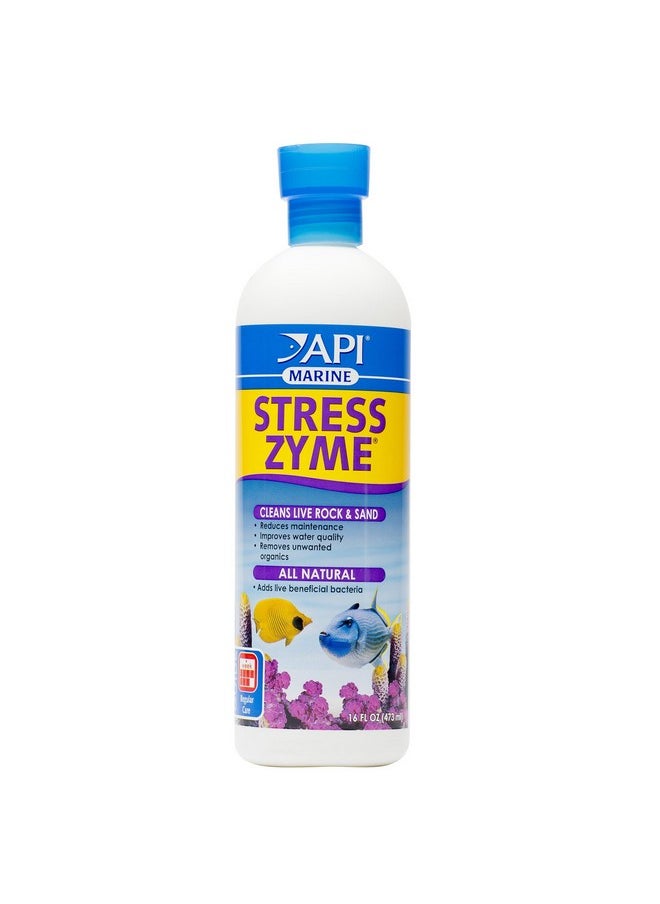 API API Marine Stress Zyme Saltwater Aquarium Cleaning Solution 16-Ounce Bottle  - Image 1