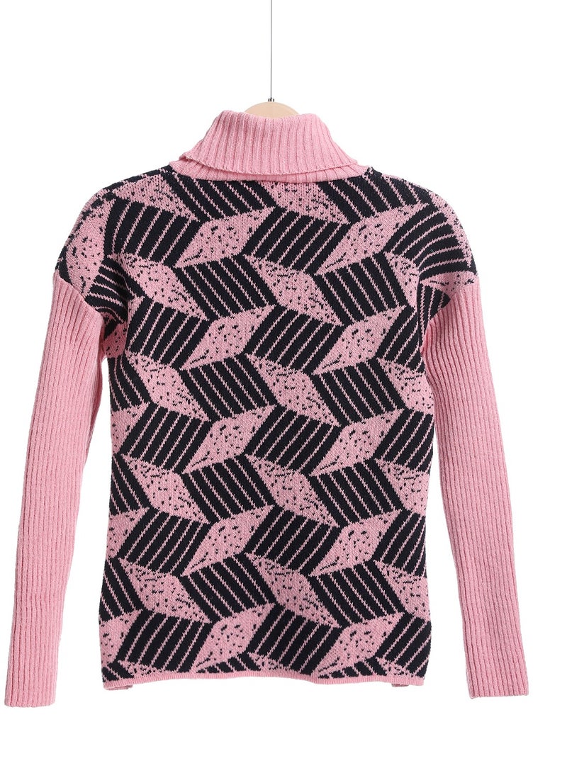Caesar Girls Wool Pullover With Mutlicolour Design  - Image 2
