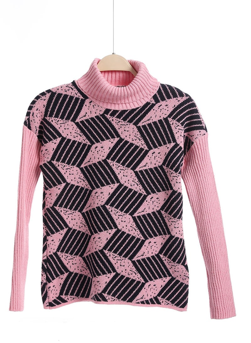 Caesar Girls Wool Pullover With Mutlicolour Design  - Image 1