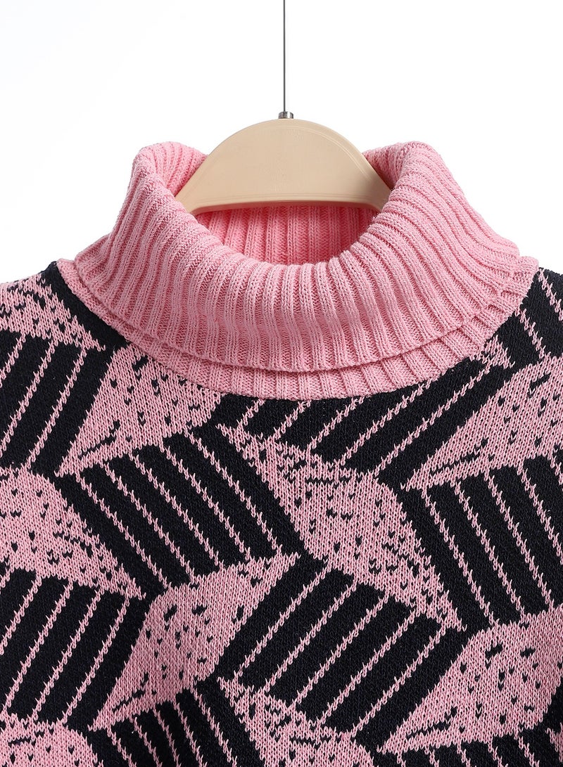 Caesar Girls Wool Pullover With Mutlicolour Design  - Image 3