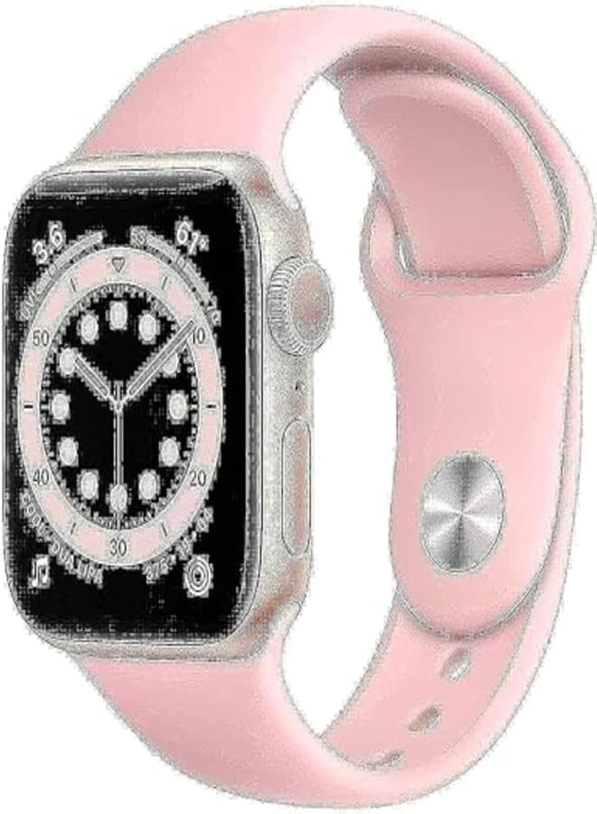 G-Power Silicone Replacement Wrist Band Strap With Elegant Design And Elasticity Specially For Apple Smart Watches 1/2/3/4/5/6/7/8/Se Series 42/44/45/49Mm - Light Pink 