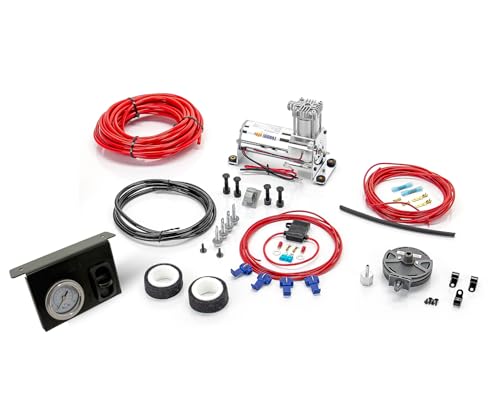 TORQUE Onboard On Board Air Compressor system for Air bags Suspension Kits Airbag Air Bag Air lift compressor kit Universal Single Path System with Analog Gauge Replaces Firestone 2097 TR2097AS