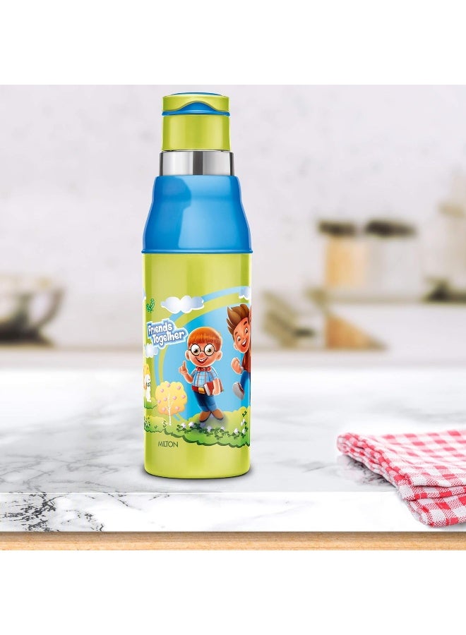 Milton 520ml (Half Litre) Kids’ Plastic Water Bottle with Strap – PU Insulated to Keep Drinks Hot or Cold for Hours, Leakproof, Food-Grade Bottle for School, Trave, Picnic, Kool Steelight 600, Green - Image 2