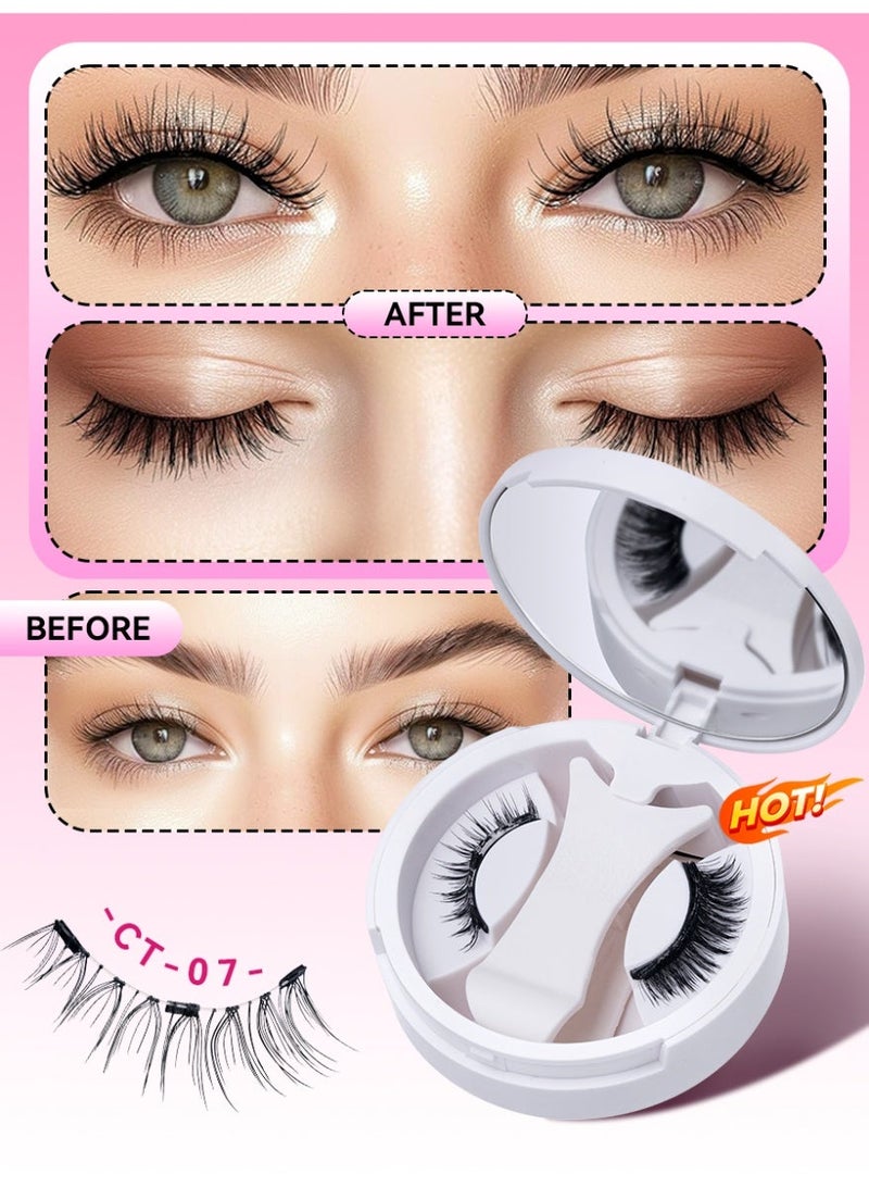 D'AMMA'N Magnetic Eyelashes Kit With Applicator & Mirror, Reusable Natural False Lashes, No Glue Needed, Lightweight Easy To Apply Magnetic Lashes For Beginners - Image 2