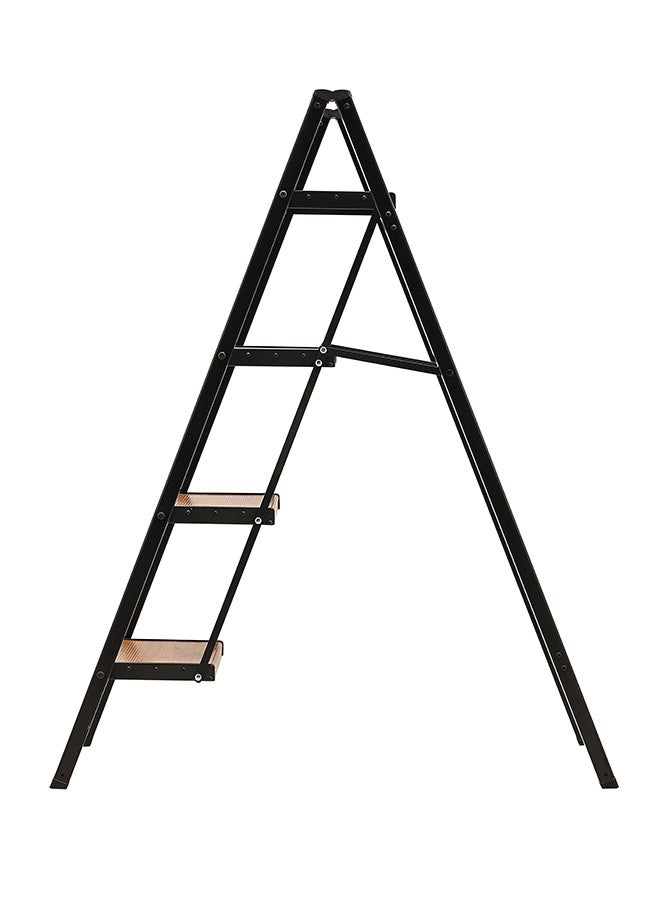 LAWAZIM Pro7 4-Step Folding Ladder - Brown - 150kg Load Capacity Step Stool with Wide Anti-Slip Pedals, Space-Saving Design, Support Rod Structure, and Noise-Free Feet - for Indoor and Outdoor Use - Image 2