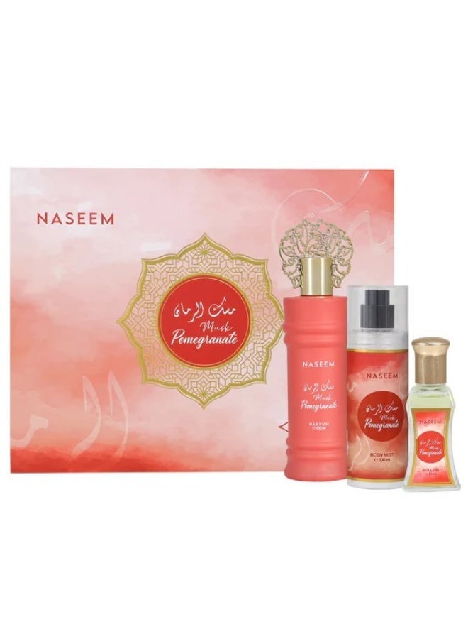 Naseem MUSK POMEGRANATE Non Alcoholic Gift Set 3 PCS - New Edition Collection By Naseem - Image 1