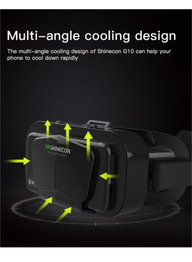 VR SHINECON G10 3D Virtual Reality Headset, Supports 7-inch Phones, 110° FOV Immersive Experience, Includes Bluetooth Controller - Image 4