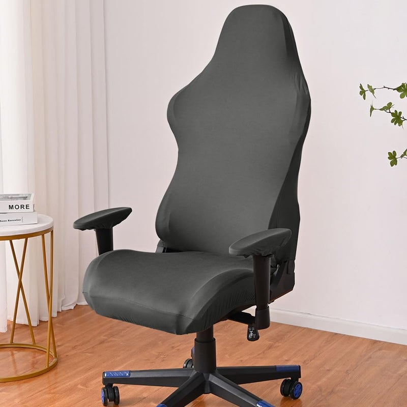 ULTECHNOVO Gaming Chair Cover Slipcover Set, Elastic Dark Color Milk Silk Fabric, Full Protection Waterproof Office and Internet Cafe Chair Seat and Armrest Covers - Image 4