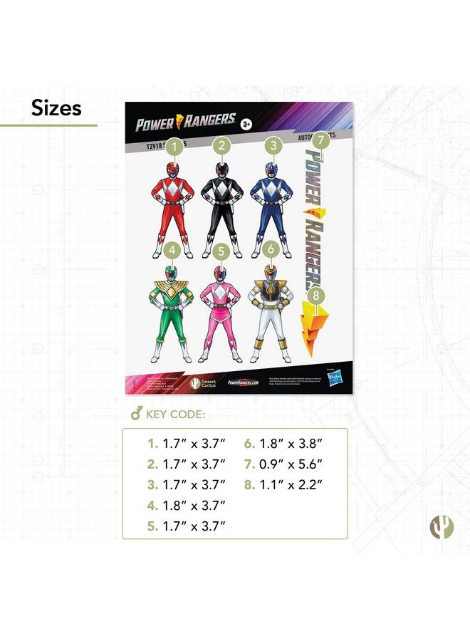 Desert Cactus ملصقات باور رينجرز 8 ملصقات ملصق فينيل للكمبيوتر المحمول زجاجة ماء سيارة زينة دفتر قصاصات هدايا عيد الميلاد لوازم الحفلات (218) - Image 4