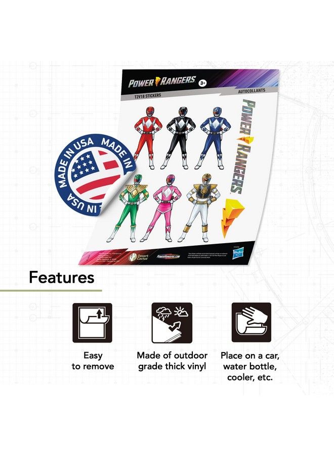 Desert Cactus ملصقات باور رينجرز 8 ملصقات ملصق فينيل للكمبيوتر المحمول زجاجة ماء سيارة زينة دفتر قصاصات هدايا عيد الميلاد لوازم الحفلات (218) - Image 5