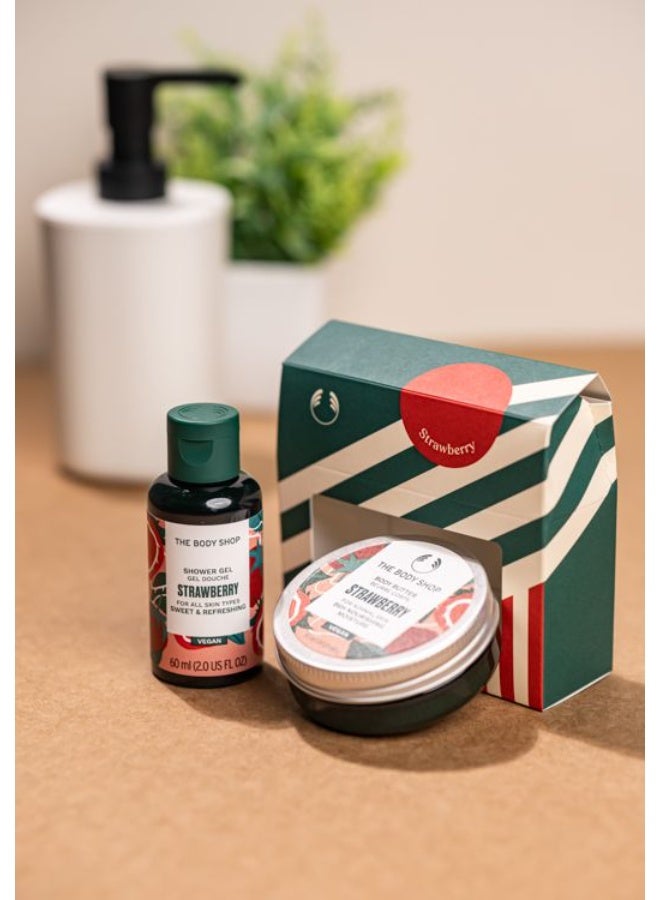 THE BODY SHOP Strawberry scented gift consisting of 50ml body butter + 60ml shower gel - Image 1