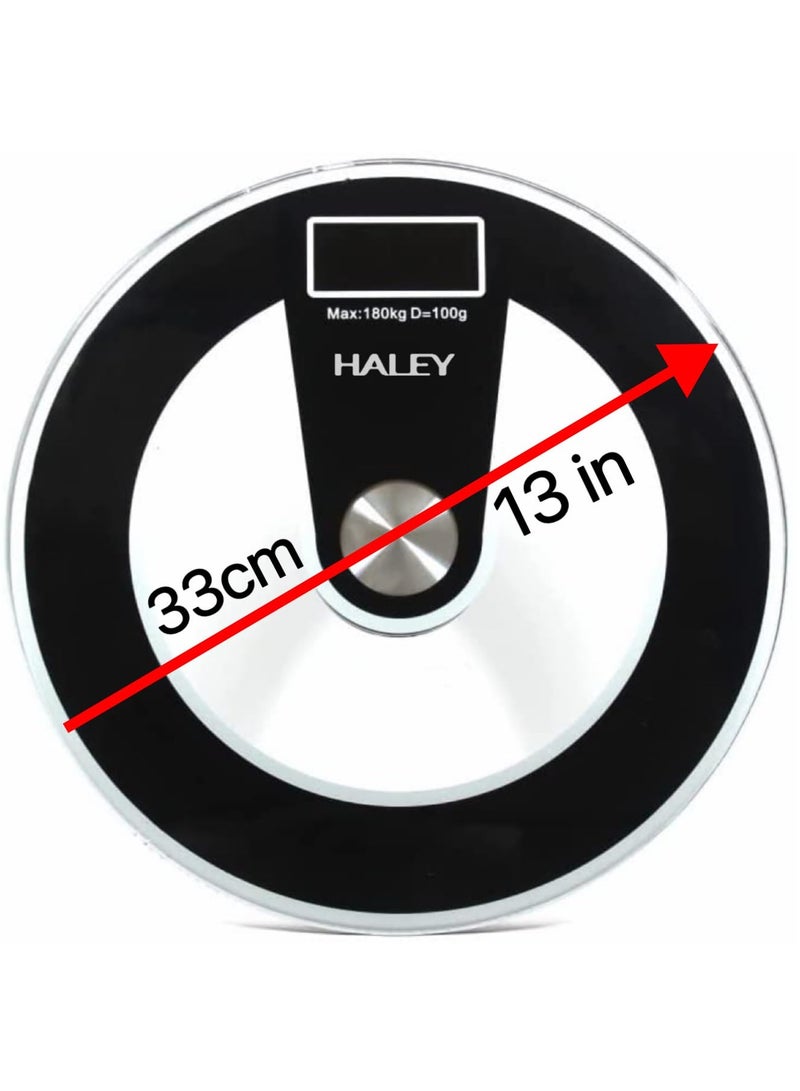 Haley Wtrtr HALEY 180Kg Weight Scale, Round Body Fat Scale, Body Digital Scale, Wireless Digital Bathroom Scale.2 Years Warranty.HY-5001 (Round black) - Image 4