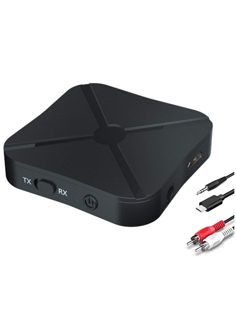 SYOSI Bluetooth 5.0 Audio Transmitter Receiver, 2 in 1 Bluetooth Wireless Audio Adapter Suitable for PC TV Headphones Soundbar Car TV Loudspeaker MP3 Home Stereo System  - Image 1
