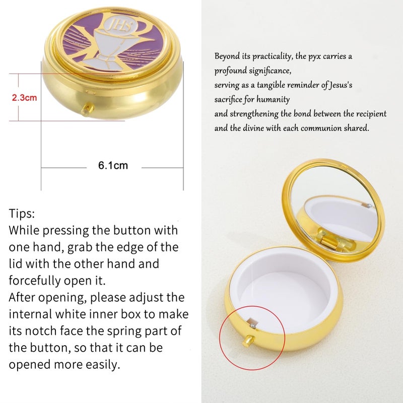 KOMI Pyx for Communion Host Catholic, Baptism Keepsake Box, Unique First Communion Gifts, Prayer Box - Image 3