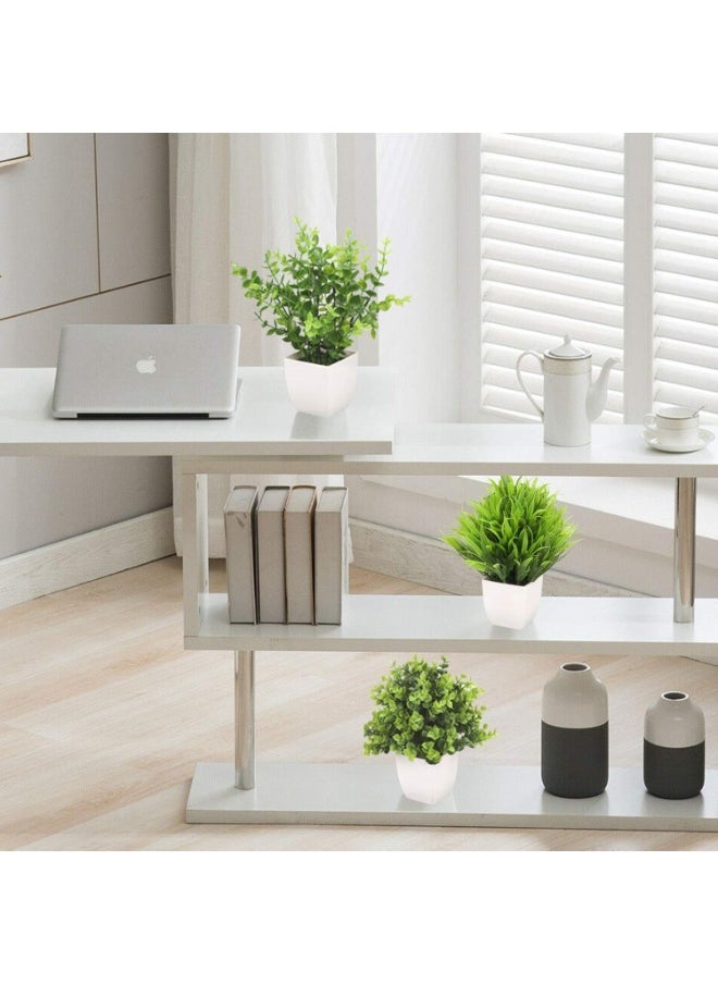 Generic 3Pack Mini Fake Plants in Pots,Artificial Plastic Eucalyptus Plants,Wheat Grass Potted Faux Plants Indoor for Office Desk Coffee Table Bathroom Bedroom Home Decorations  - Image 2