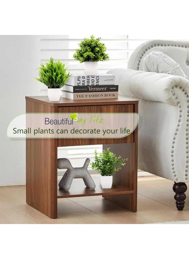 Generic 3Pack Mini Fake Plants in Pots,Artificial Plastic Eucalyptus Plants,Wheat Grass Potted Faux Plants Indoor for Office Desk Coffee Table Bathroom Bedroom Home Decorations  - Image 5