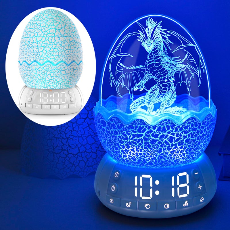 MTDYHY Multifunction Alarm Clock with Sunrise Simulation Dragon Egg lamp Portable Touch Control Egg Night Light 20 Soothing Sounds Bluetooth Speaker Timer Sleep Aid Unique GiftDecor - Image 2