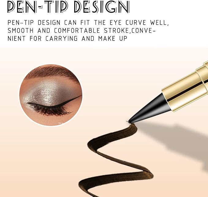 2PCS Brown Gel Eyeliner Pencil Waterproof SmudgeProof LongLasting Matte Cream Formula QuickDry Eyeliner Stick for All Eye Shapes - Image 4