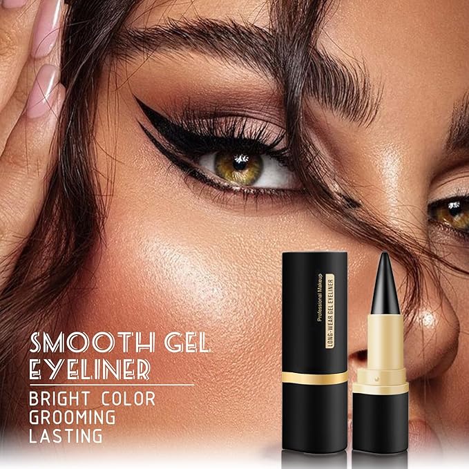 2PCS Brown Gel Eyeliner Pencil Waterproof SmudgeProof LongLasting Matte Cream Formula QuickDry Eyeliner Stick for All Eye Shapes - Image 2
