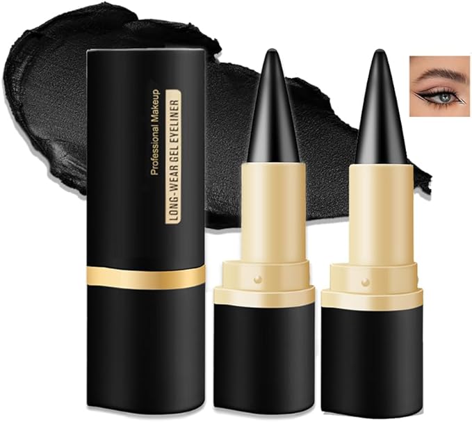 2PCS Brown Gel Eyeliner Pencil Waterproof SmudgeProof LongLasting Matte Cream Formula QuickDry Eyeliner Stick for All Eye Shapes - Image 1