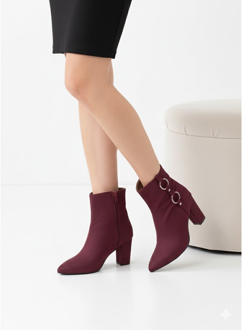 فيبراندا بوت أنيق بكعب متوسط وتفاصيل حلقات معدنية - Image 2