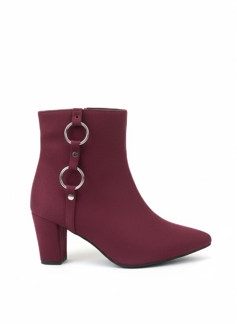 فيبراندا بوت أنيق بكعب متوسط وتفاصيل حلقات معدنية - Image 3