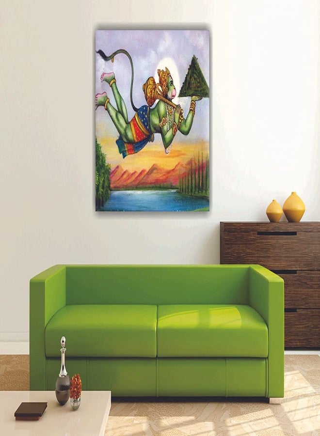 PIXELARTZ Hanuman Ji the Sanjivani Quest Canvas Painting without Frame (Fabric, Multicolour, Small) - Image 2