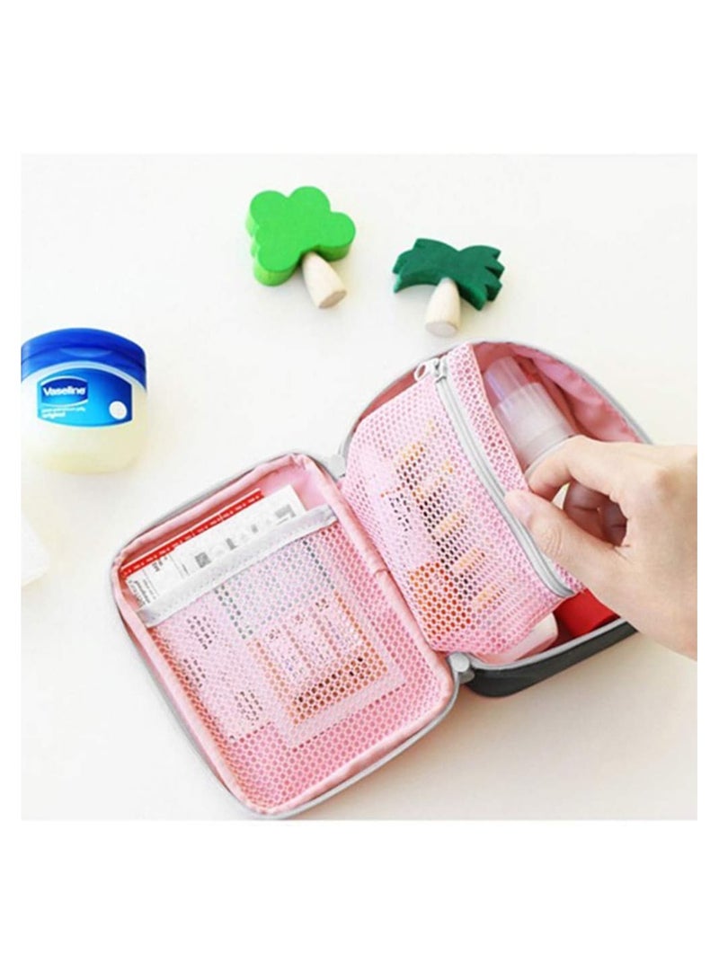 SOLARAE 2 Pcs Portable Mini First Aid Pouch Empty Travel Medicine Bag Double Zippers Handy Pills Pocket for for Office Travel Home Vehicle Beach Emergency Zipper Pouch Small Size - Image 5