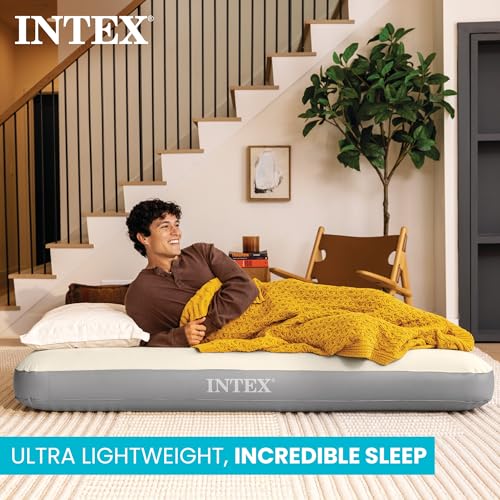 Intex Polyvinyl Chloride (Pvc) Deluxe Singlehigh Airbed Twin, Beige - Image 3