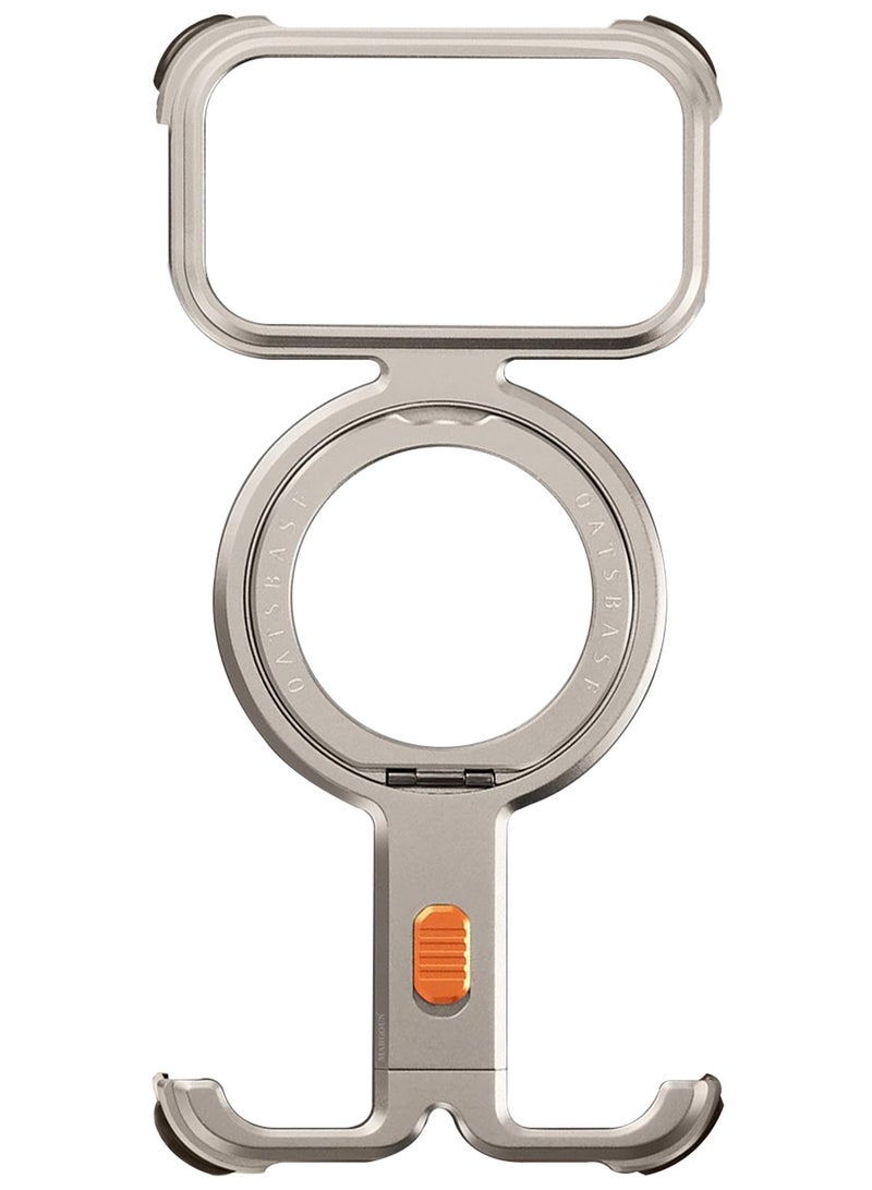 360° Rotating Magnetic Kickstand Holder for iPhone 17 Pro Max – Slim Metal Frame, Shockproof Protection - Silver - Image 4
