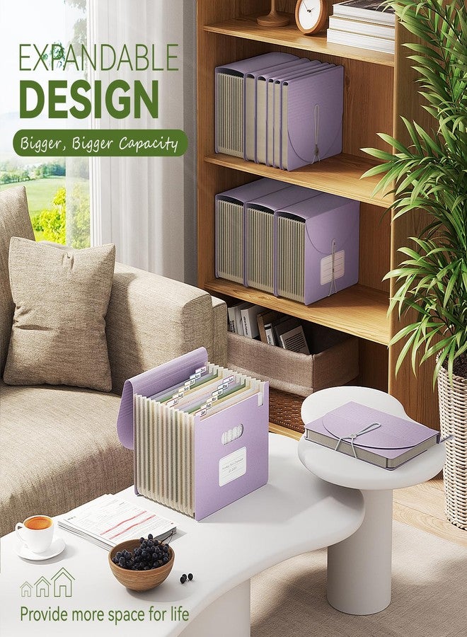 EcoStash Accordion File Organizer, 12 Pockets Wheat Straw Expanding File Folder, Portable Monthly Paper Bill Tax Receipt Organizer, Letter A4 Size Document Holder，Green Office with Colorful Tab，UN Blue - Image 4