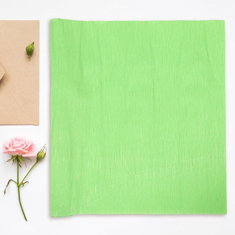 BESTonZON 2 Rolls Crepe Paper Craft Paper Roll in Fruit Green and Rose Red 180g Wrinkled for Crafting Party Decorations Floral Bouquet Making - Image 3