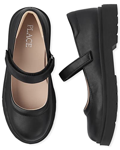 The Children's Place Girls Closed Toe Maryjane Mary Jane Flat, Black, 13 Little Kid US - Image 2