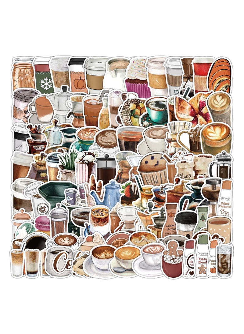 قوس قزح أورينبو 100 قطعة من ملصقات القهوة وملصقات زجاجات المياه وملصقات الكمبيوتر المحمول وملصقات لوح التزلج وحقيبة السفر وملصقات مقاومة للماء وملصقات هدايا للبالغين والأطفال والمراهقين - Image 1